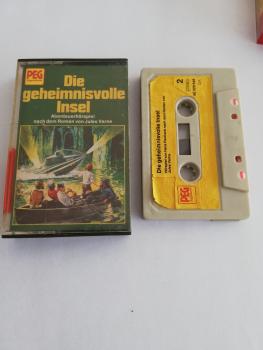 Die geheimnisvolle Insel 5-fach Silber geschraubt Grau mit Gelben Aufkleber AE 329548 PEG(Originalcover kaum noch vorhanden und stark beschädigt)